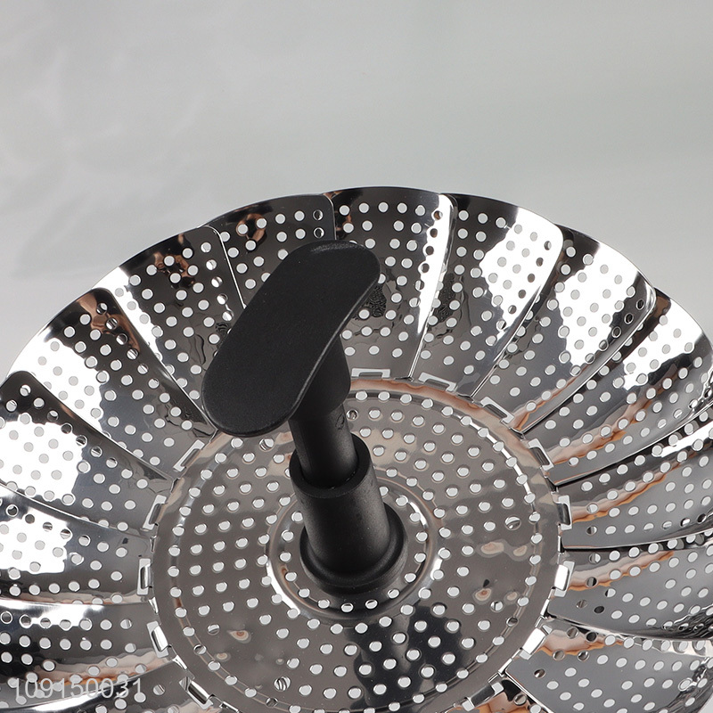 Good selling folding stainless steel kitchen steamer basket wholesale