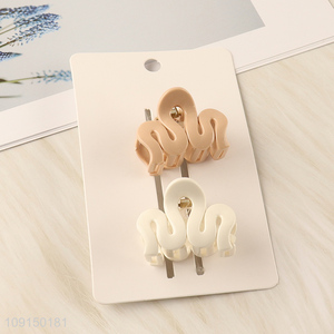 Wholesale 2PCS Plastic Hair Claw Clip Non-Slip Hair Clamps Hair Clips
