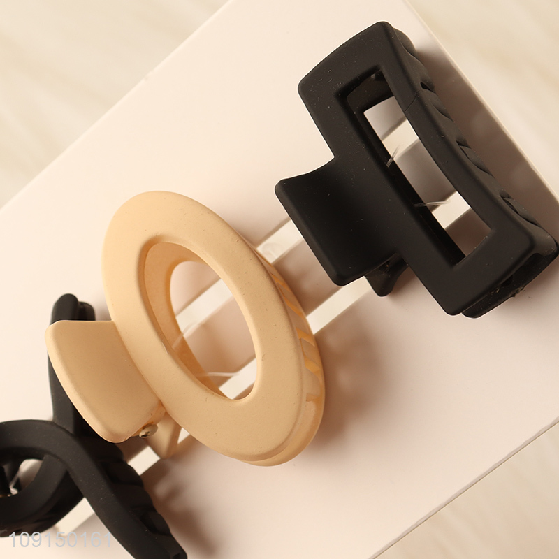 New Product 3PCS Plastic Hair Claw Clips Non-Slip Hair Clamps for Women