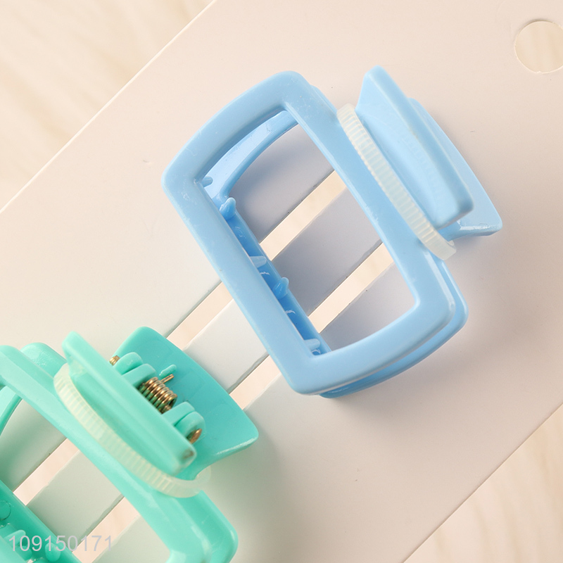 Popular Product 2PCS Candy Colored Plastic Claw Clips for Women Girls
