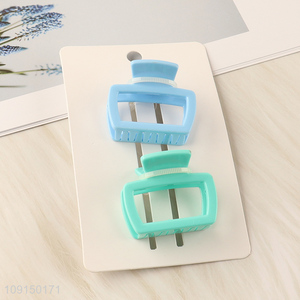 Popular Product 2PCS Candy Colored Plastic Claw Clips for Women Girls