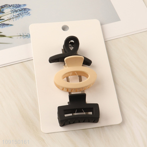 New Product 3PCS Plastic Hair Claw Clips Non-Slip Hair Clamps for Women
