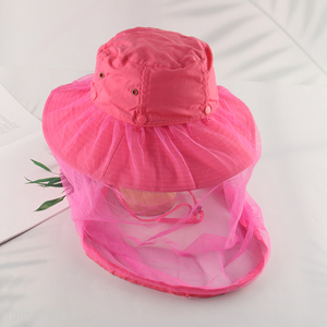China Imports Outdoor Wide Brim Anti-Mosquito Fishing Hat for Women