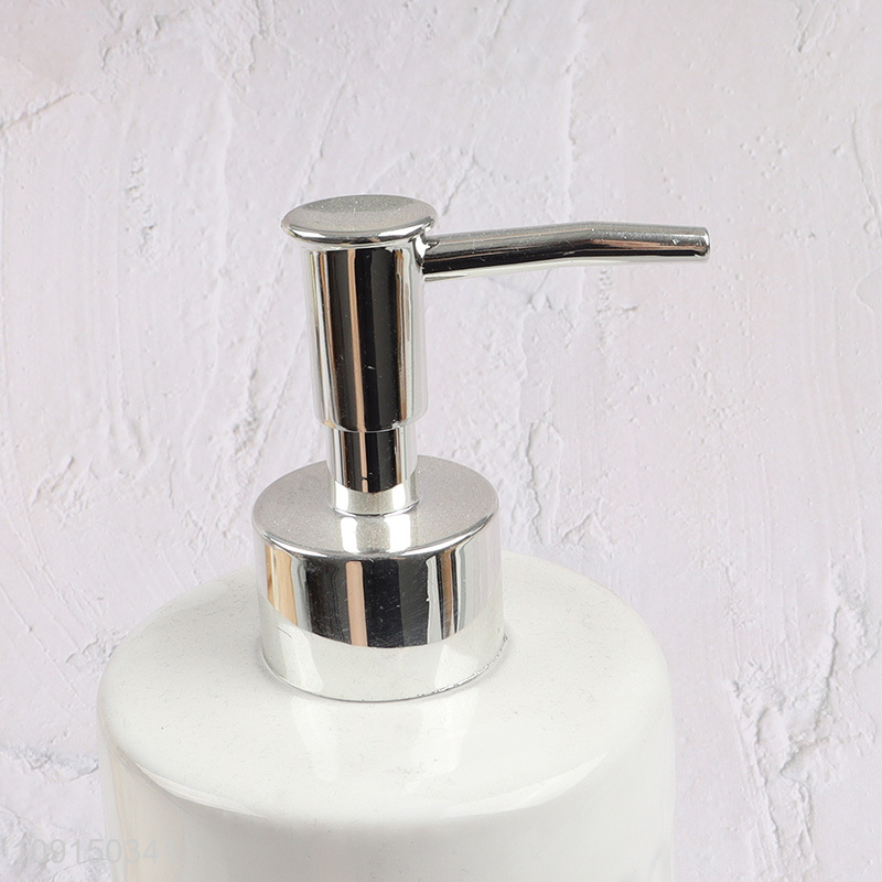 Top selling bathroom accessories ceramic hand pressure liquid soap dispenser