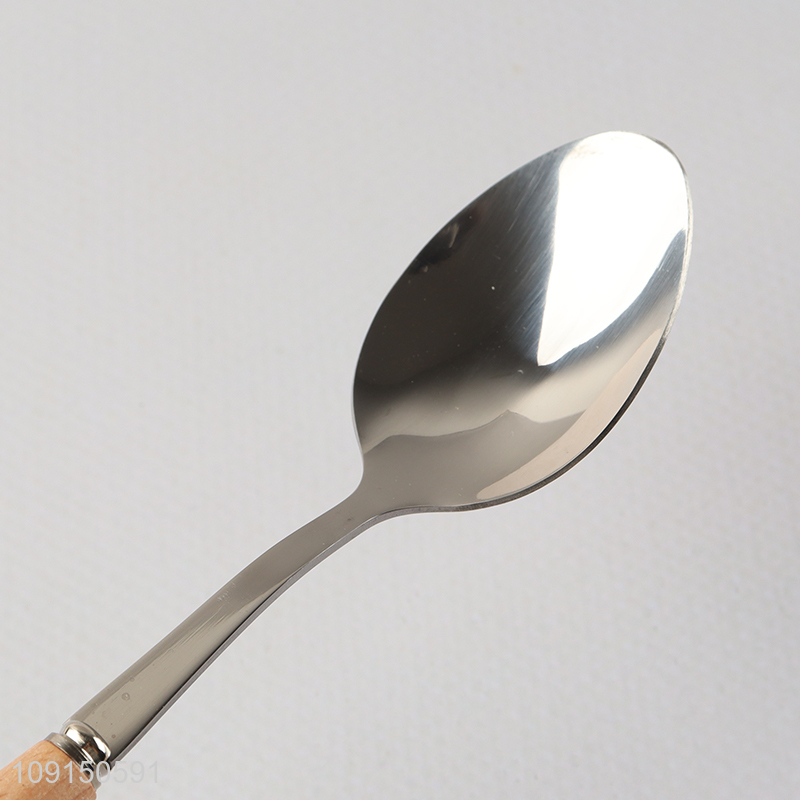 Good Quality Wooden Handle Stainless Steel Dinner Spoons Table Spoons