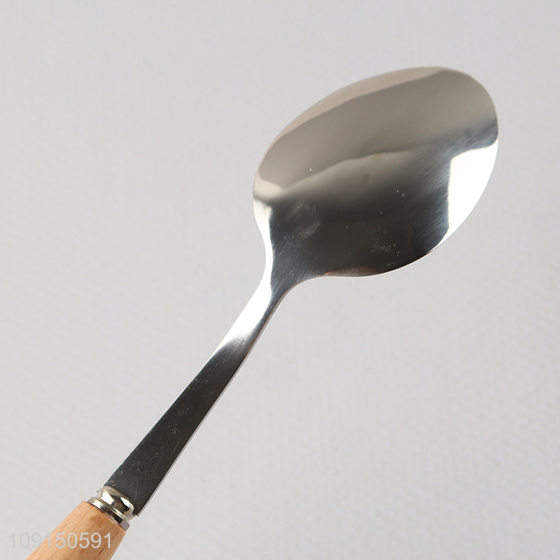 Good Quality Wooden Handle Stainless Steel Dinner Spoons Table Spoons