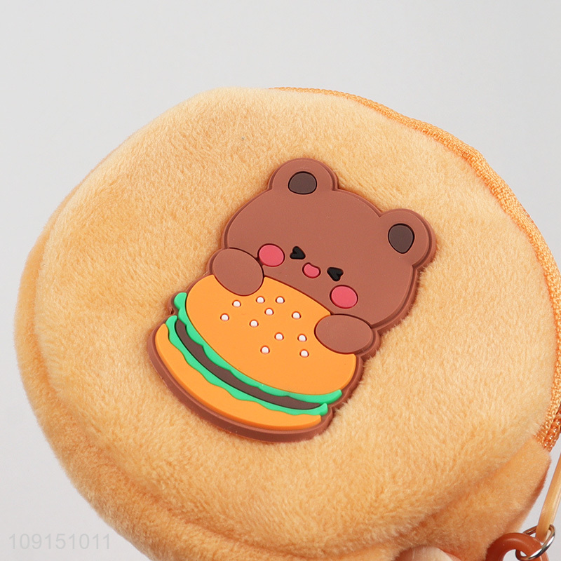 China products cartoon hamburger bear portable coin purse for children