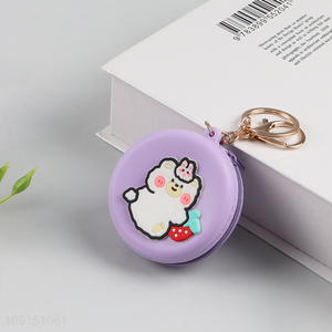 Most popular portable round silicone mini coin purse key bag