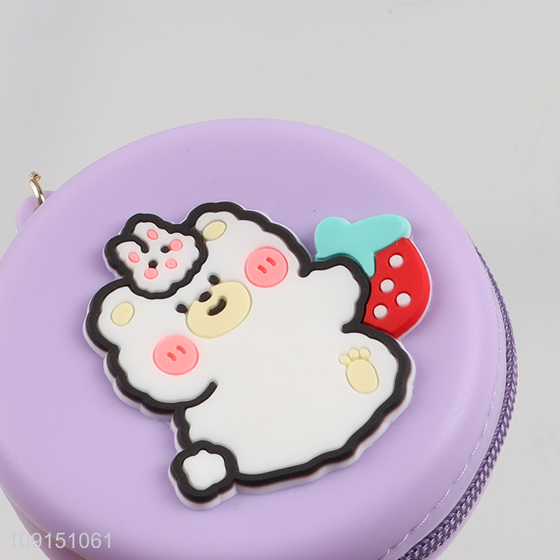 Most popular portable round silicone mini coin purse key bag