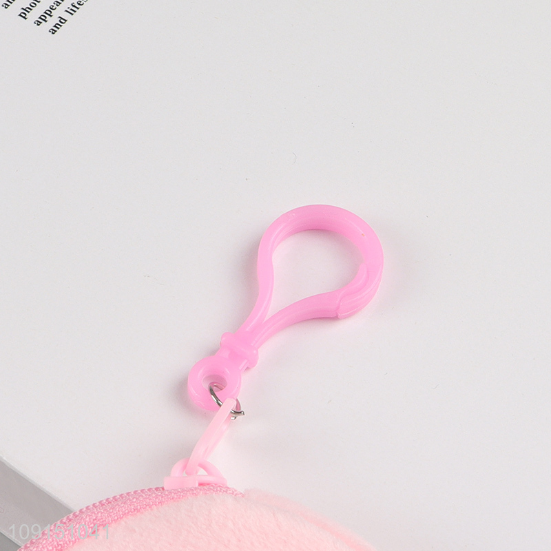 Top products round portable strawberry rabbit coin purse key bag