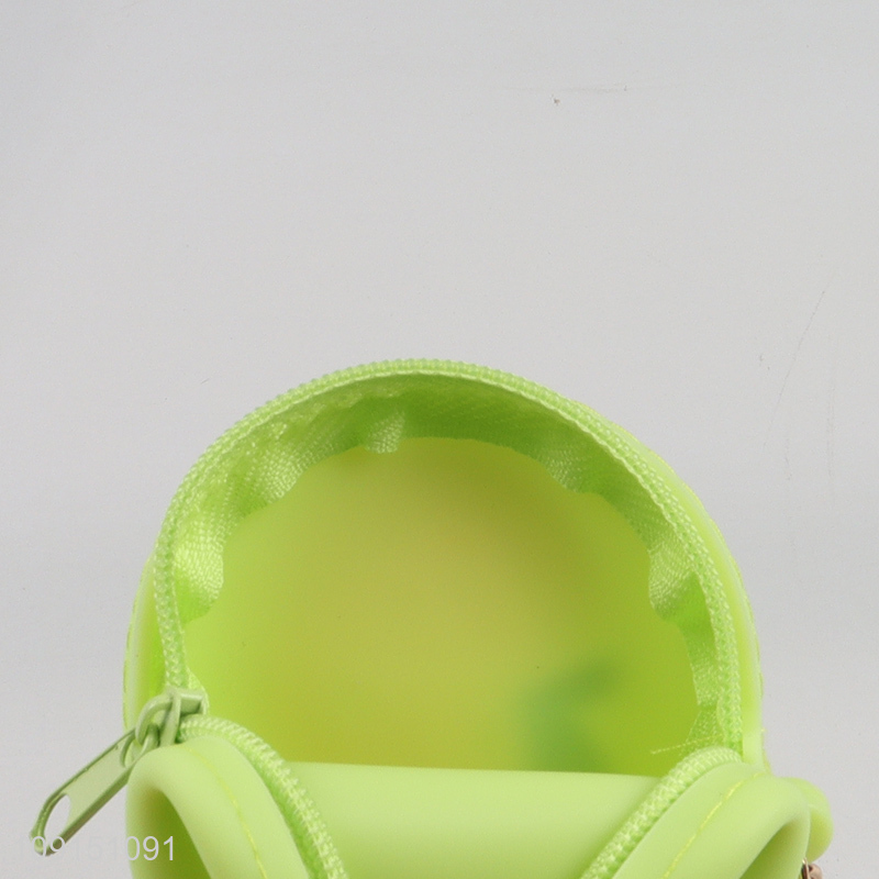 Top quality peach round portable mini silicone coin purse key bag