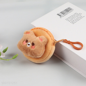 Factory price cartoon bear plush portable coin purse key bag