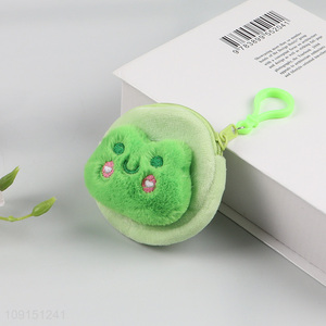 Factory supply portable plush frog coin purse key bag for sale