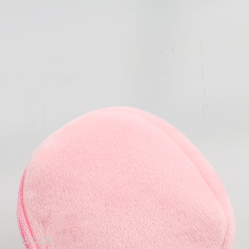 Good price cartoon plush pink rabbit round coin purse key bag for girls