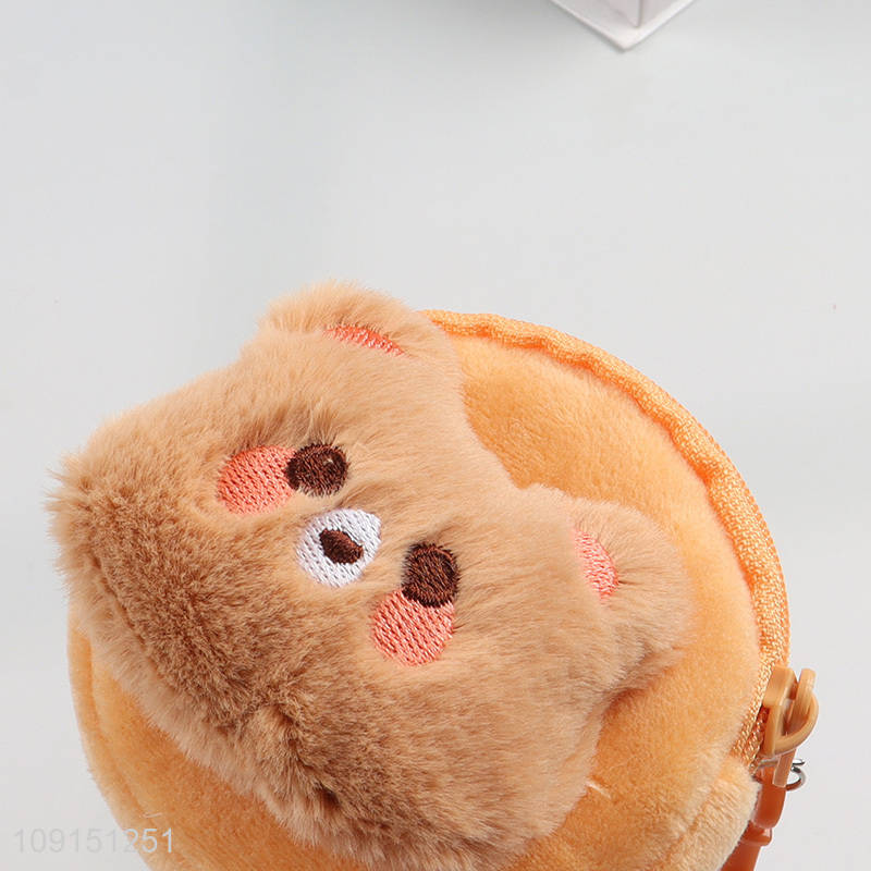 Factory price cartoon bear plush portable coin purse key bag