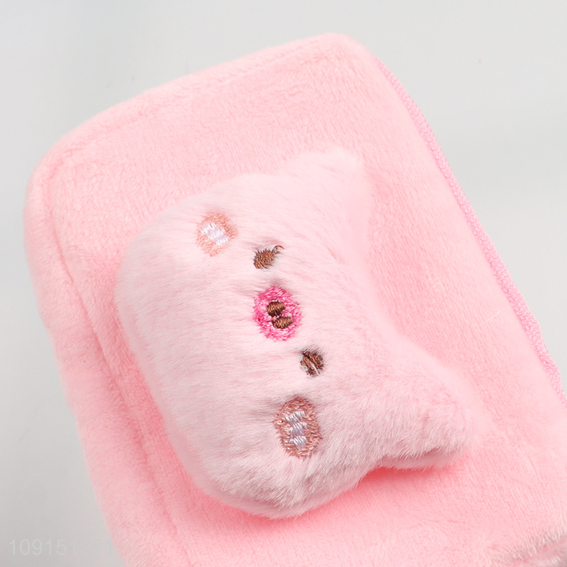 Factory wholesale pink pig plush coin purse key bag for children