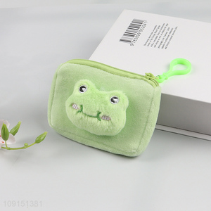 Top sale plush frog portable coin purse key bag coin case wholesale