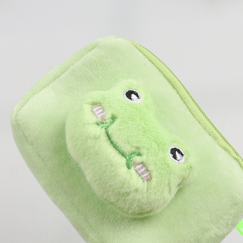 Top sale plush frog portable coin purse key bag coin case wholesale