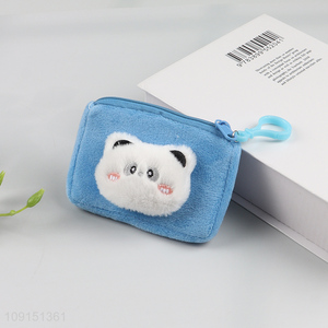 China supplier cartoon plush panda coin purse key bag for children