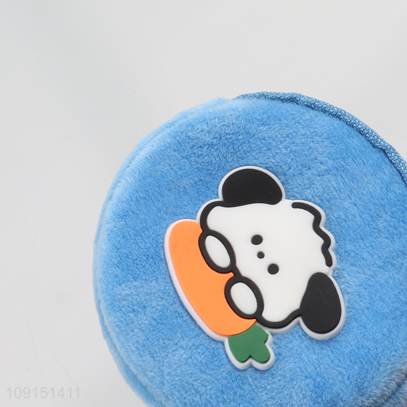 Low price round puppy pattern portable kids coin purse key bag for sale