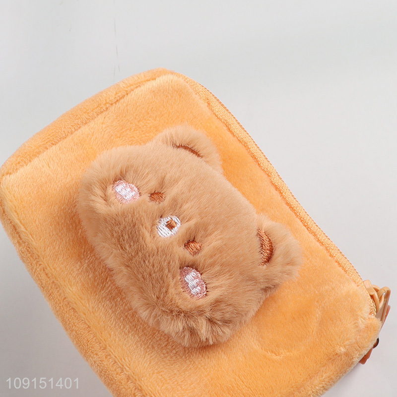 China products cartoon bear plush portable kids coin purse key bag