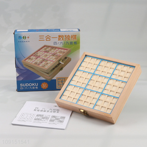 China supplier wooden digital Sudoku puzzle board game for children