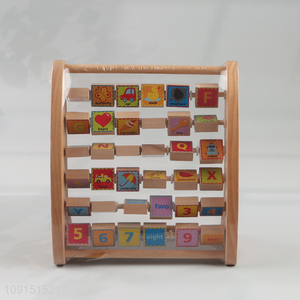 Hot selling wooden children early education toy number letter toys set