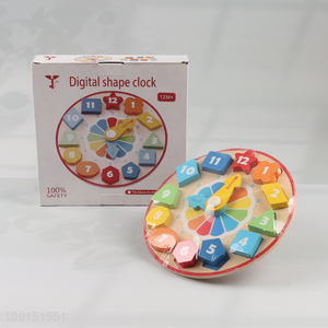 Yiwu market children safety digital clock shape recognition building blocks