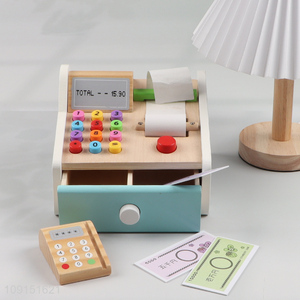 New Arrival Children's Role Play Wooden Supermarket Cashier Game