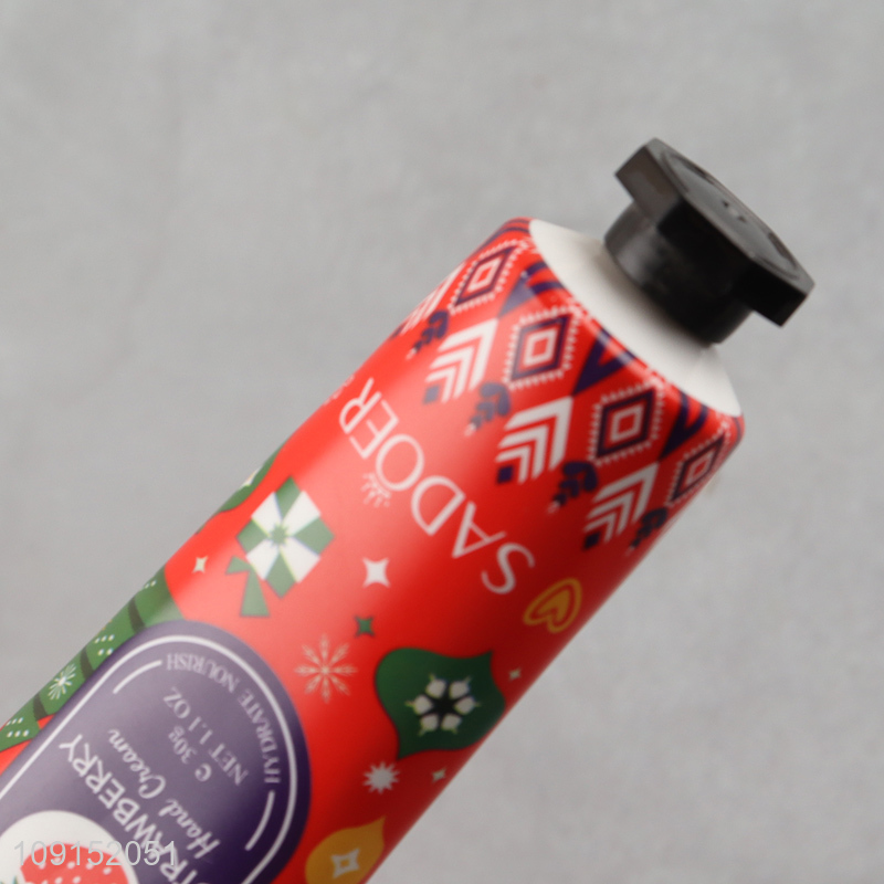 Factory Supply Strawberry Nourishing Hand Cream for Dry Hands 30g