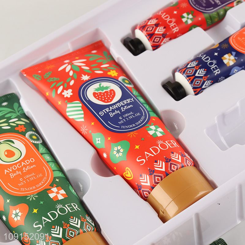 Wholesale Christmas Fragrance Moisturizing Hand Cream + Body Lotion 5-Piece Gift Box 30g+30g+30g+100ml+100ml