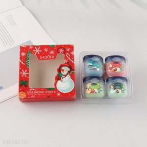 New Product Christmas Repairing Nourishing Lip Balm Set 7g+7g+7g+7g