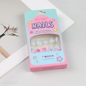 Hot selling non-toxic children nail decoration fake nail set