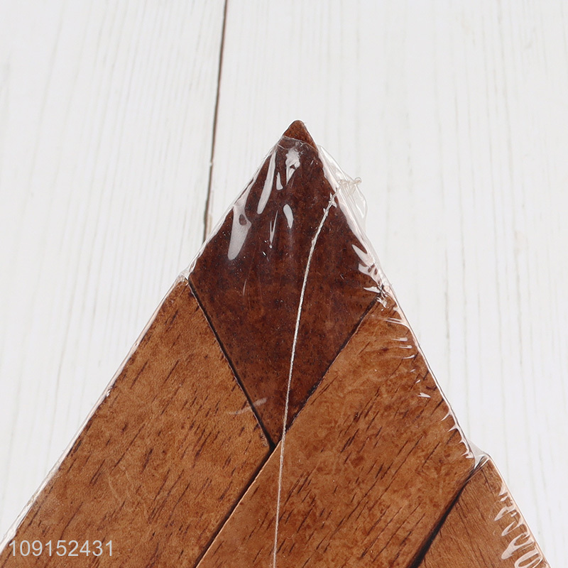 Hot items wood 3D pyramid blocks interlocking triangle shaped puzzle toy