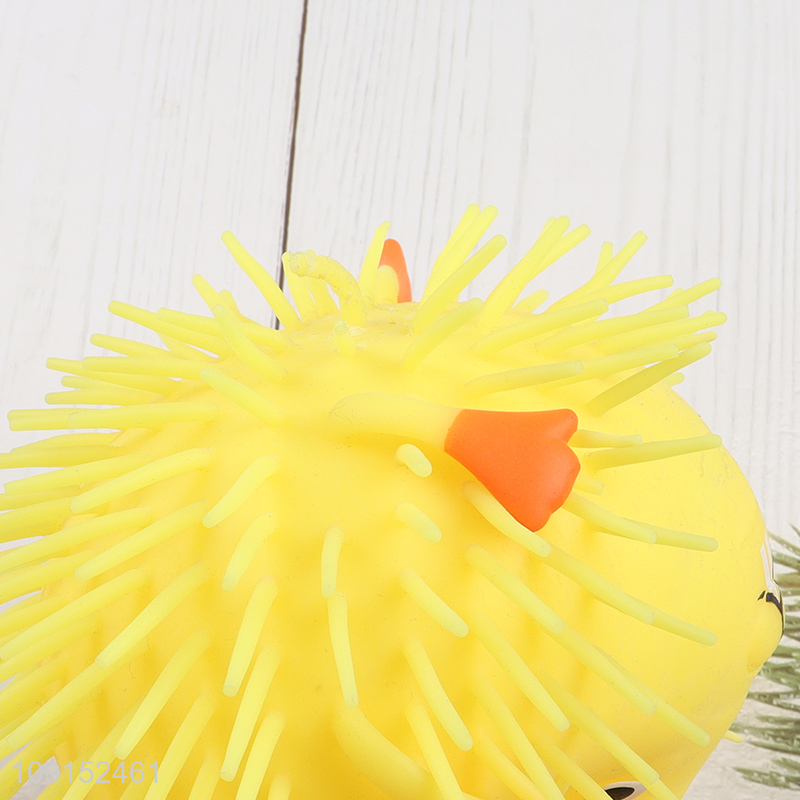 Good selling yellow squeeze squishy light up puffer ball toy