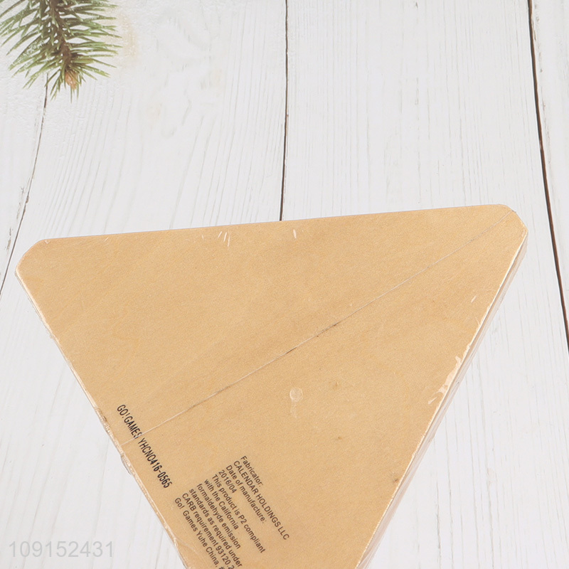 Hot items wood 3D pyramid blocks interlocking triangle shaped puzzle toy