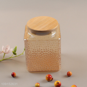 China products home kitchen sealed storage jar with bamboo lid