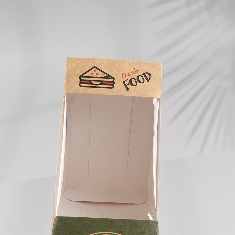 Hot selling sandwich wrapped foldable sandwich bread paper box