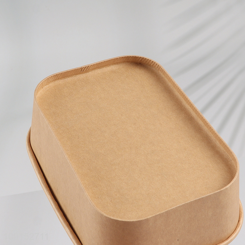Low price disposable 500ml paper food packaging box with lid