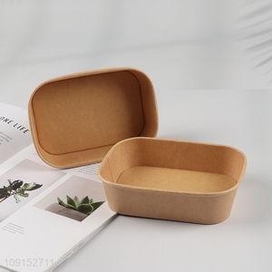 Low price disposable 500ml paper food packaging box with lid