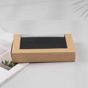 Hot items disposable rectangle food packaging box paper fruit sushi box