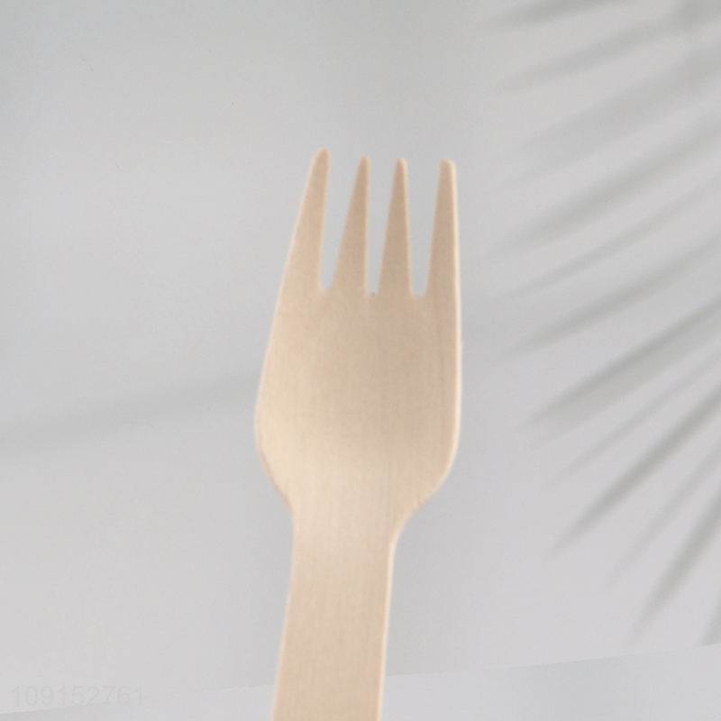 Factory price 50pcs disposable cutlery wooden dinner fork set
