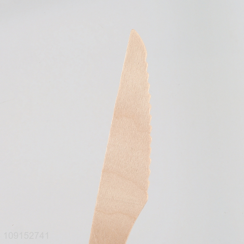 Yiwu market 50pcs disposable wooden dinner knife for tableware