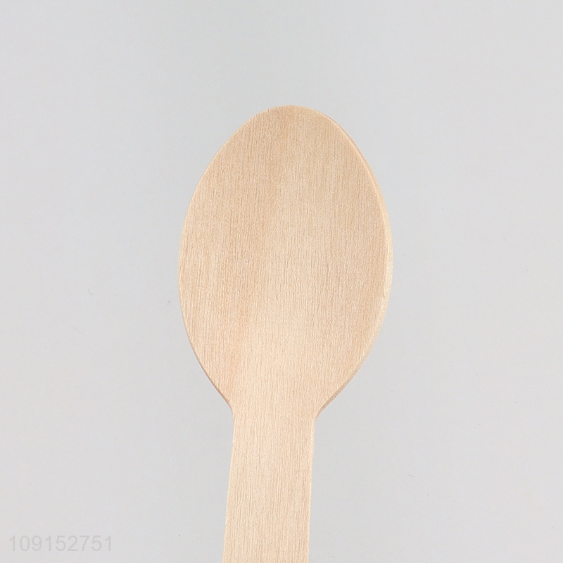 Good quality 50pcs wooden eco-friendly disposable cutlery spoon set