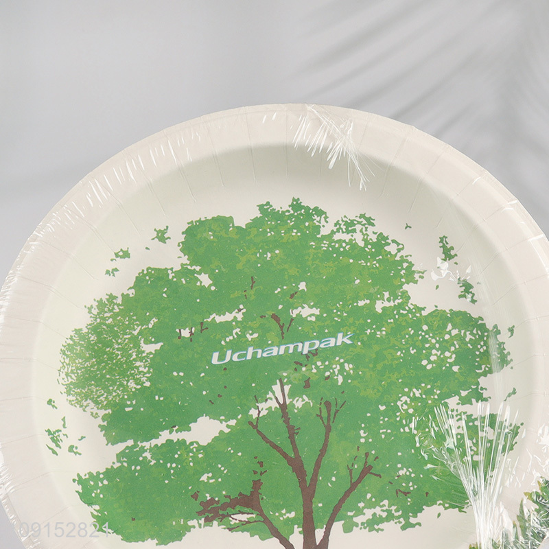 Good price round 8.5inch paper disposable dinner plate for party supplies