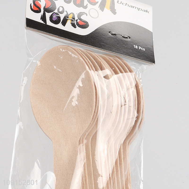 Hot selling 18pcs wooden disposable cutlery spoon set