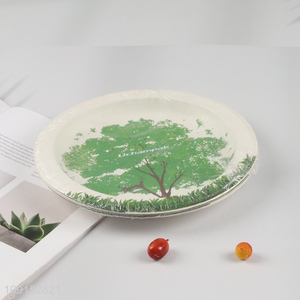 Good price round 8.5inch paper disposable dinner plate for party supplies