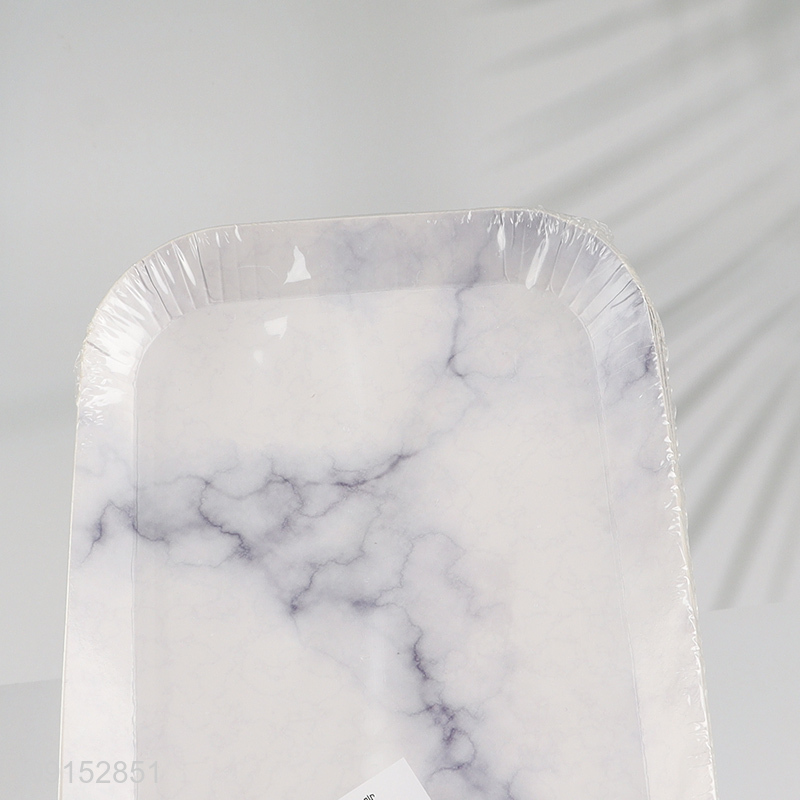 Low price 10pcs eco-friendly rectangle paper plate for party supplies