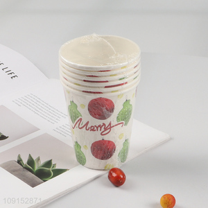 China wholesale merry christmas party supplies disposable paper cup