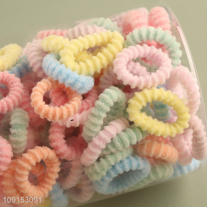 New Arrival 150PCS Fluffy Hair Ties Elastic Ponytail Holders for Kids Girls